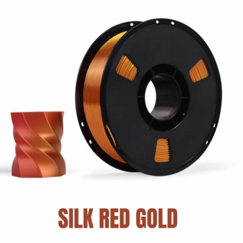 Filament PLA+ Silk 1,75 mm czerwono-złoty 1 kg Quantec